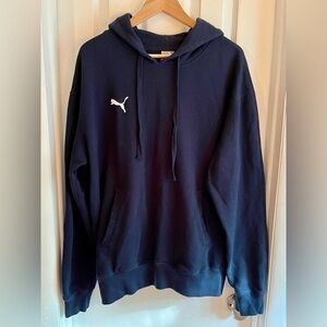 Puma Mens Navy Blue Pullover Hoodie XLG Cotton Polyester Logo